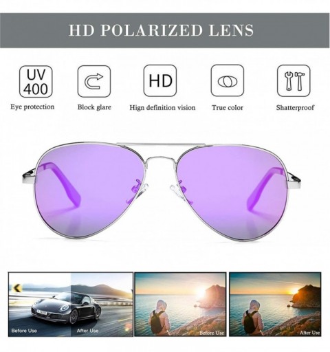 Round Polarized Aviator Sunglasses for Men Women- Lightweight Metal Frame Sun Glasses UV400 Protection - C519DLH6WE7 $20.03