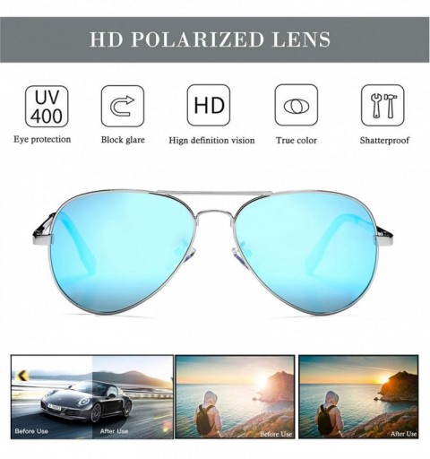 Round Polarized Aviator Sunglasses for Men Women- Lightweight Metal Frame Sun Glasses UV400 Protection - C519DLH6WE7 $20.03