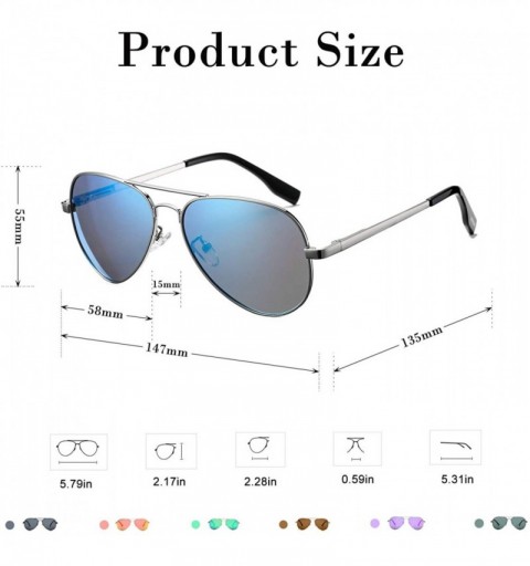 Round Polarized Aviator Sunglasses for Men Women- Lightweight Metal Frame Sun Glasses UV400 Protection - C519DLH6WE7 $20.03