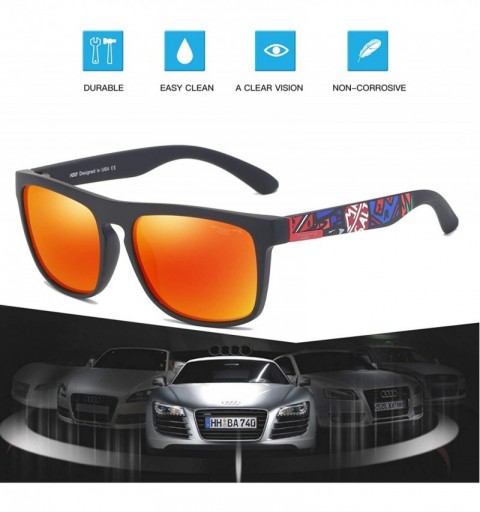 Sport Graffiti Polarized UV400 Chic Fashion Sports Sunglasses for Men Women Party Street-snap Driving Running Dating - C918M6...