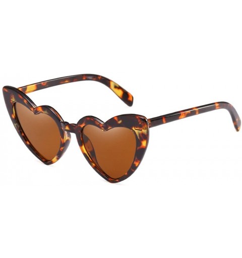 Butterfly New Fashion Love Heart Sexy Shaped For Women Brand Designer Sunglasses UV400 - Leopard - CQ189XUY3UM $9.55