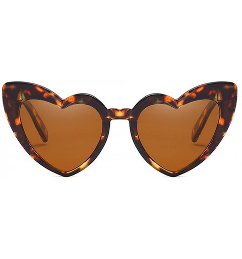 Butterfly New Fashion Love Heart Sexy Shaped For Women Brand Designer Sunglasses UV400 - Leopard - CQ189XUY3UM $9.55