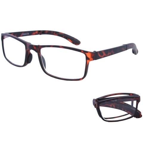 Rectangular Pocket Folding Reading Glasses with Cases R1399SC (Matte Tortoise- +3.50) - CZ12GPL59EL $22.46