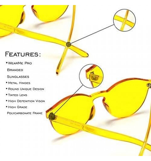 Oval Colorful One Piece Transparent Round Super Retro Sunglasses - Green - C112N759SOB $12.66