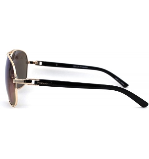 Shield Mens Shield Wise Man Mob Metal Rim Racer Sunglasses - Gold Oil Slick Mirror - CM197UYHWT9 $7.53