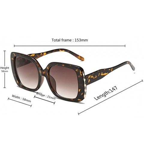 Square Sunglasses Female Sunglasses Retro Glasses Men and women Sunglasses - Leopard Print - C418LLEGGND $8.22