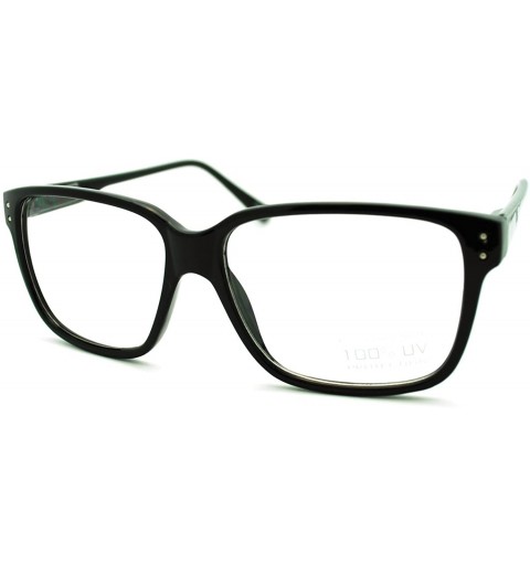 Rectangular Nerdy Square Rectangular Frame Clear Lens Eyeglasses Unisex - Black - C011LWWY729 $17.42