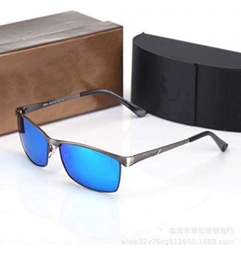 Rectangular Ultra Lightweight Rectangular Polarized Sunglasses 100% UV protection - Blue - CR18NCEZI0M $20.86