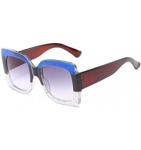 Rimless Oversized Square Sunglasses Women Multi Tinted Frame Fashion Eyewear - C4 - C218CQKALX3 $10.64