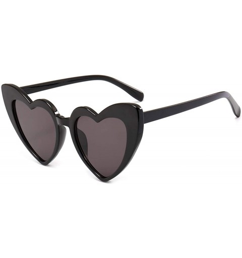 Oversized Sunglasses Women Cat Eye Vintage Sun Glasses Christmas gift Heart shape Party Glasses - Bgray - CF18W7GTKK6 $16.45