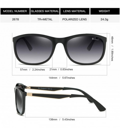 Sport Polarized Sports Sunglasses TR90 Frame UV Protection for Men and Women Cycling Baseball Running Golf 2678 - Black - CV1...