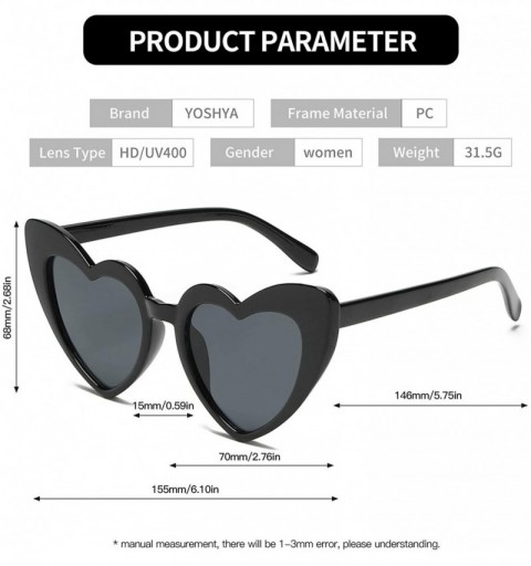 Round Clout Goggle Heart Sunglasses Vintage Cat Eye Mod Style Retro Kurt Cobain Glasses - Black Grey + White Grey - CS18UMLMA...