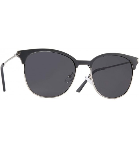 Round Men's TR90 polarizer fashion sunglasses outdoor sun protection riding tide sunglasses - Grey C3 - CQ1905L66YK $17.58