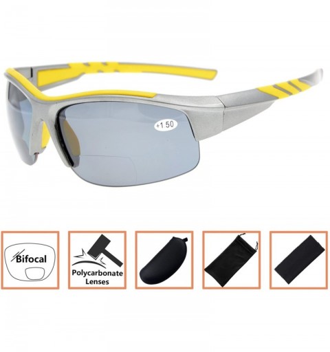 Rimless Unisex Sports Bifocal Half Rimless Sunglasses For Running Fishing - Grey - CA18CL3DOHR $23.16