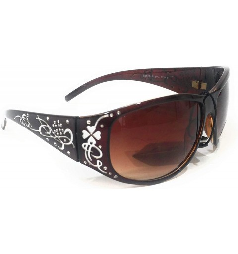 Rectangular Womens Eyewear Glasses Western Sunglasses - Black Heart Clover - C718IZ8496M $28.93