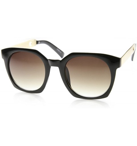 Cat Eye High Fashion Metal Temple Square Frame Womens Cat Eye Sunglasses - Black-gold Lavender - C011YEJ7MPV $13.45