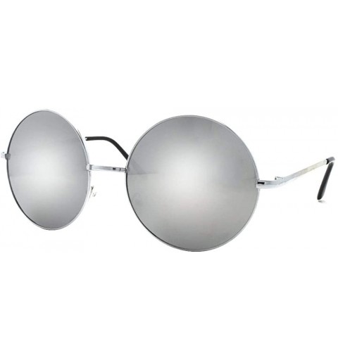 Round John Lennon 60's Vintage Round Hippie Sunglasses_1Pcs - Silver-mirror - CS12NUGXY3D $9.45