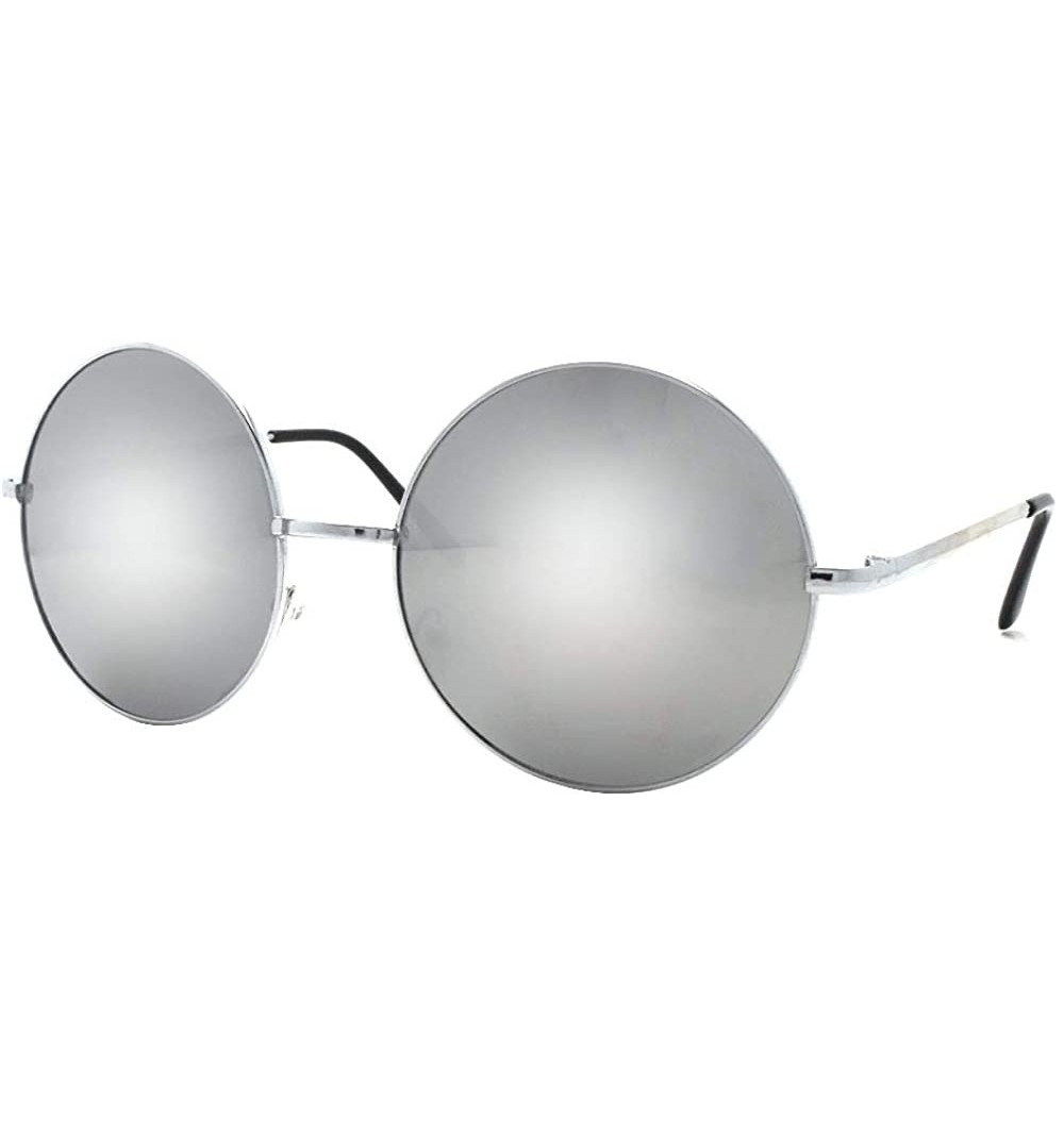 Round John Lennon 60's Vintage Round Hippie Sunglasses_1Pcs - Silver-mirror - CS12NUGXY3D $9.45