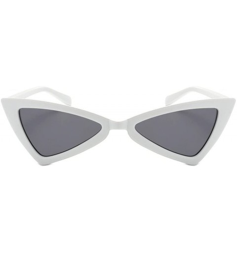 Rectangular Women Vintage Cat Eye Frame Shades Acetate Triangle Frame UV Glasses Sunglasses (B) - C418RROGLOW $8.91