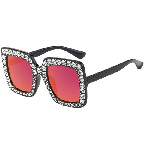 Cat Eye Sunglasses for Women Diamond Cat Eye Vintage Sunglasses Retro Oversized Glasses Eyewear - F - CH18QHC4QXW $9.95