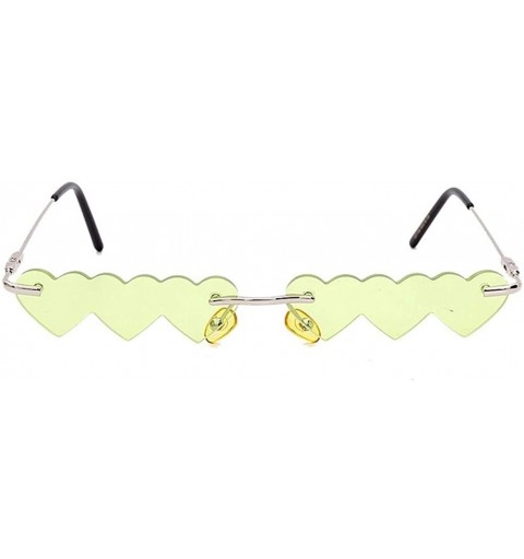 Rimless Rimless Sunglasses Fashion Rectangle Glasses - 3 Green - C3198G3MRXW $25.93