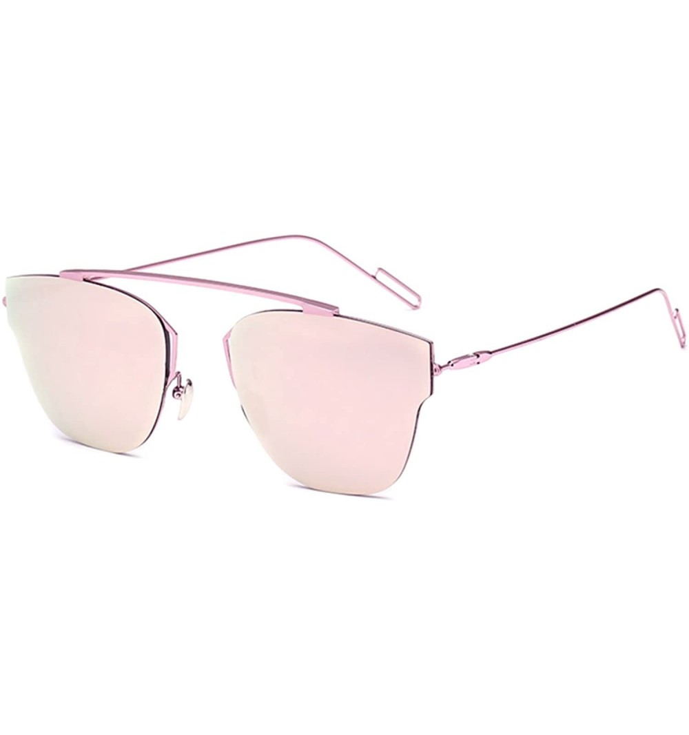 Butterfly Women Metal Sunglasses Fashion Designer Twin-Beams Frame Colored Lens - .86013_c4_gold_rose_mirror - CP12O6GGHK6 $8.83