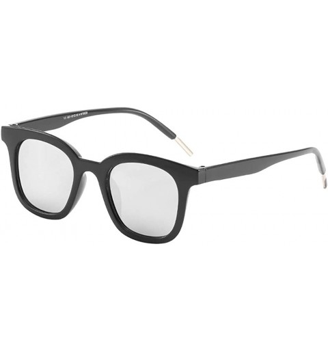 Oversized Unisex Classic Polarized Sunglasses Mirrored Lens Lightweight Oversized Glasses - Silver - CK18S30KA8A $7.37