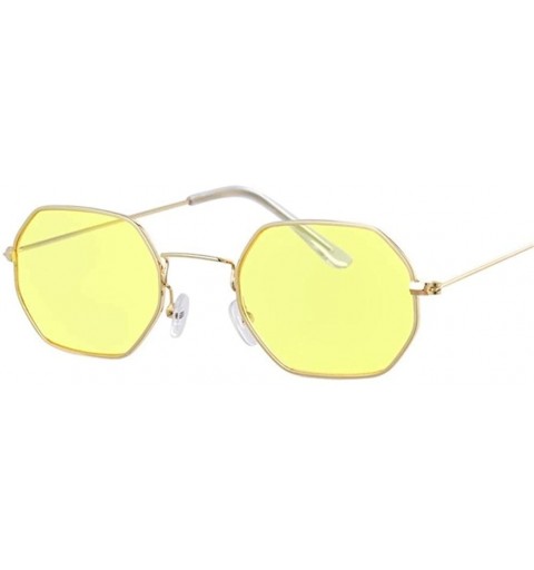 Round Vintage Sunglasses Women Classic Metal Frame Eyewear Fashion Mirror Hexagon Sun Glasses For Women - CU198UL0IUW $10.59