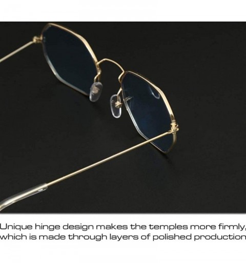 Round Vintage Sunglasses Women Classic Metal Frame Eyewear Fashion Mirror Hexagon Sun Glasses For Women - CU198UL0IUW $10.59
