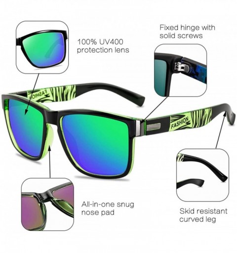 Sport Vintage polarized sunglasses Protection Sunglasses - Blue Black - CA194NATXS5 $29.47