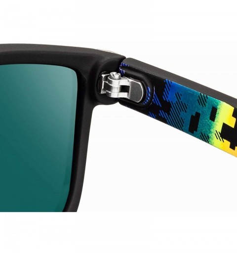 Sport Vintage polarized sunglasses Protection Sunglasses - Blue Black - CA194NATXS5 $15.31