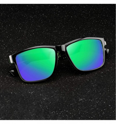 Sport Vintage polarized sunglasses Protection Sunglasses - Blue Black - CA194NATXS5 $15.31