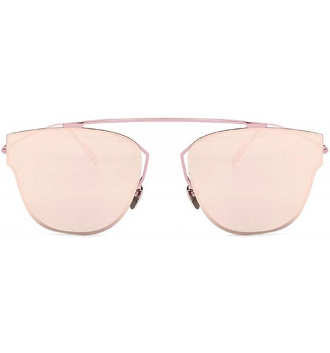 Butterfly Women Metal Sunglasses Fashion Designer Twin-Beams Frame Colored Lens - .86013_c4_gold_rose_mirror - CP12O6GGHK6 $8.83