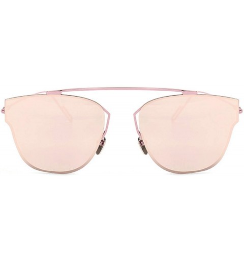 Butterfly Women Metal Sunglasses Fashion Designer Twin-Beams Frame Colored Lens - .86013_c4_gold_rose_mirror - CP12O6GGHK6 $8.83