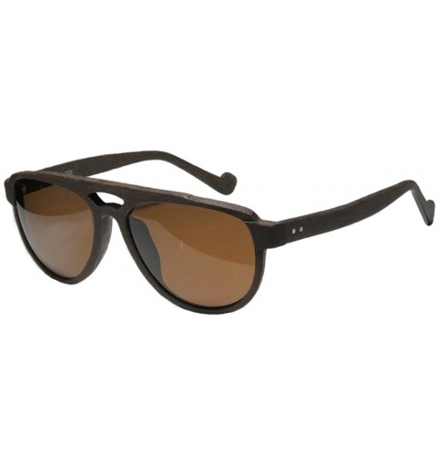 Oversized 8046 Mens/Womens Aviator Full-rim 100% UVA & UVB Lenses Sunglasses/Shades - Brown Wood - CG127ARWFCR $27.13