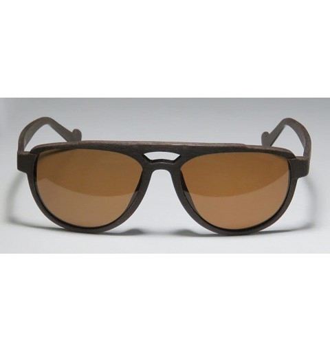 Oversized 8046 Mens/Womens Aviator Full-rim 100% UVA & UVB Lenses Sunglasses/Shades - Brown Wood - CG127ARWFCR $27.13