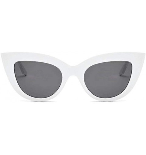 Cat Eye Vintage Retro Cateye Sunglasses for Women Bold Colorful Cat Eye UV400 Protection - White - CH18KMCGGDA $13.17