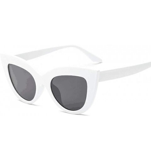 Cat Eye Vintage Retro Cateye Sunglasses for Women Bold Colorful Cat Eye UV400 Protection - White - CH18KMCGGDA $13.17