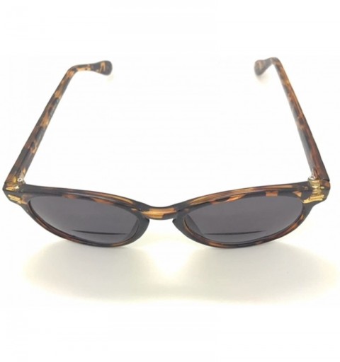 Wayfarer Round Stylish Bifocal Reading Sunglasses For Men Women - Dark Brown - CL18L3GNGMR $9.44