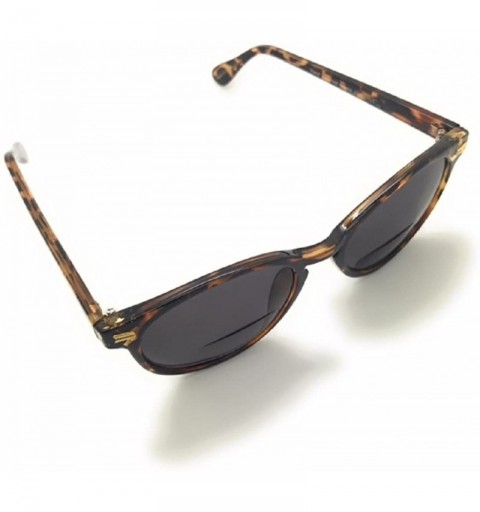 Wayfarer Round Stylish Bifocal Reading Sunglasses For Men Women - Dark Brown - CL18L3GNGMR $9.44