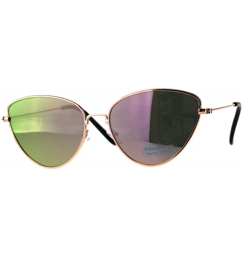 Cat Eye Womens Metal Rim Cat Eye Pop Color Retro Sunglasses - Gold Purple - CN18D4L4YC6 $9.35