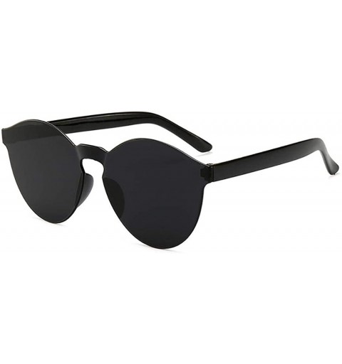 Round Unisex Fashion Candy Colors Round Outdoor Sunglasses Sunglasses - Black - CL199TUW4ND $13.42
