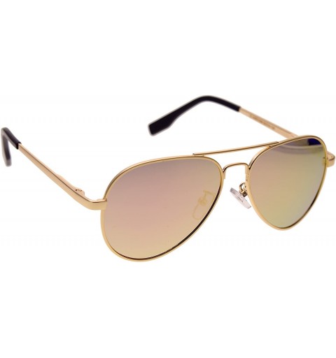 Aviator Small Aviator Metal Spring Hinges Polarized Sunglasses for Men Women UV400 52mm - CW18UZ8L6D3 $14.07