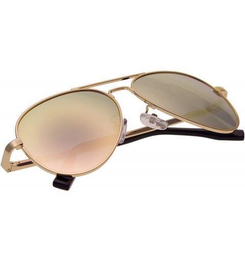 Small Aviator Metal Spring Hinges Polarized Sunglasses for Men Women ...