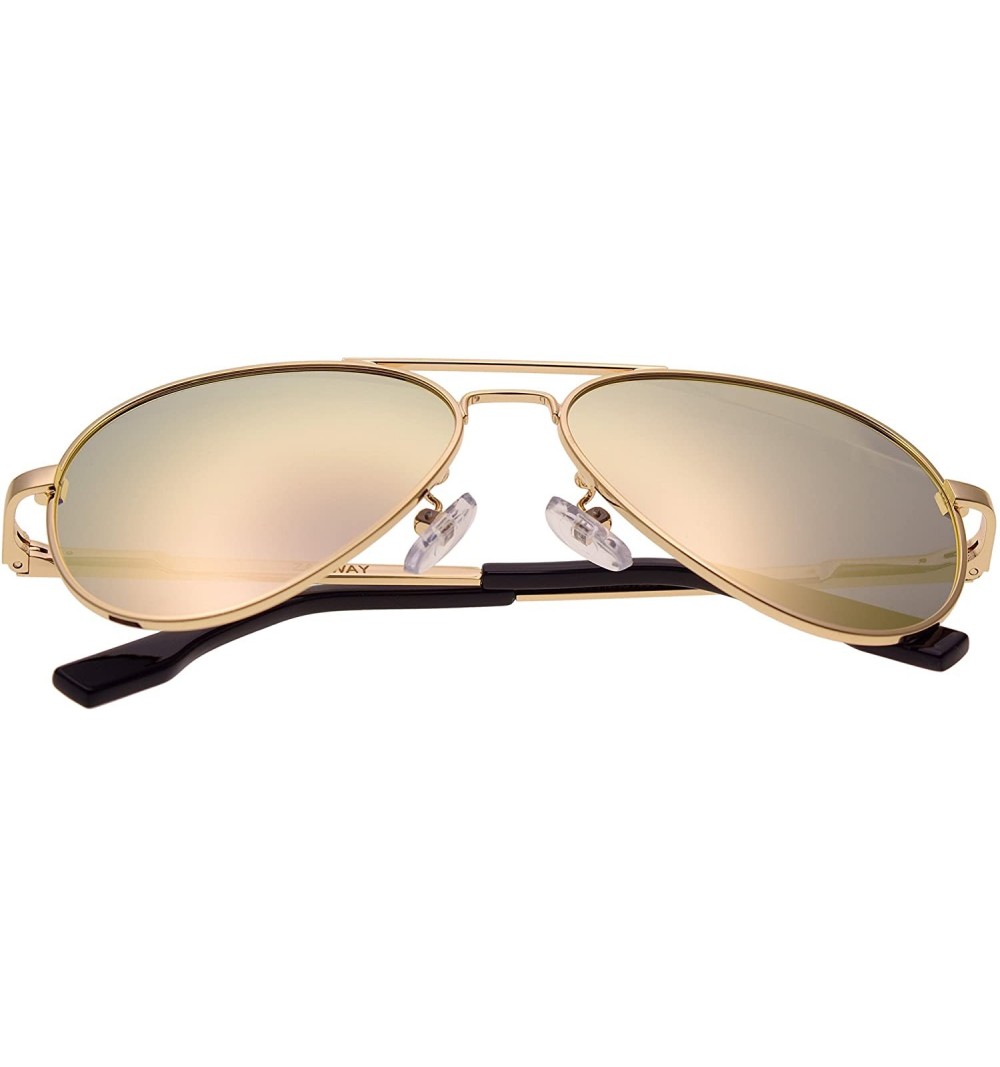 Small Aviator Metal Spring Hinges Polarized Sunglasses for Men Women ...