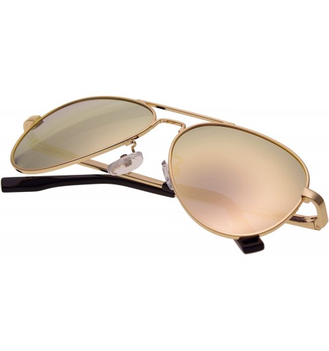 Aviator Small Aviator Metal Spring Hinges Polarized Sunglasses for Men Women UV400 52mm - CW18UZ8L6D3 $14.07