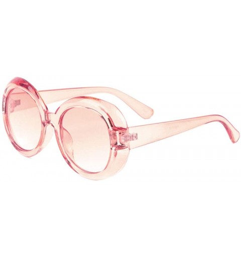 Round Retro Thick Frame Round Crystal Color Sunglasses - Pink - CV197U75CMM $15.28
