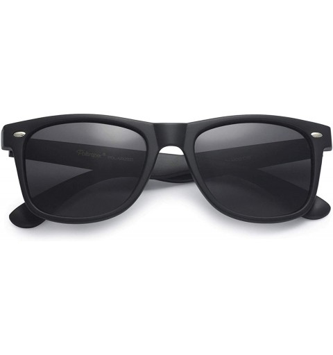 Rectangular Polarized 80's Retro Classic Trendy Stylish Sunglasses for Men Women - Matte Black - Smoke - C912N1Q7SYT $12.83