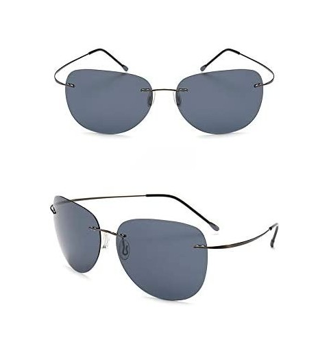 Rimless B Titanium Photochromic Polarized Rimless Sunglasses Extreme Discoloration 9.9 g Only - Gray - CR18QL62Q2G $23.92