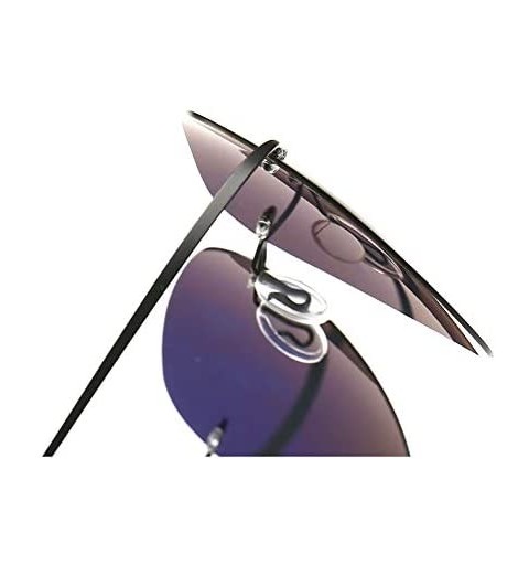 Rimless B Titanium Photochromic Polarized Rimless Sunglasses Extreme Discoloration 9.9 g Only - Gray - CR18QL62Q2G $23.92